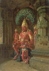 Vishnu-Statue im Indra-Tempel, 1874